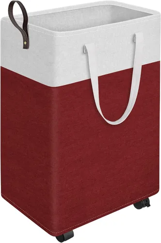 Vista 13 de HomeHacks - Cesta de lavandería rodante de 75L con ruedas, cesta de ropa plegable e impermeable, cesta de ropa móvil, contenedores de almacenamiento