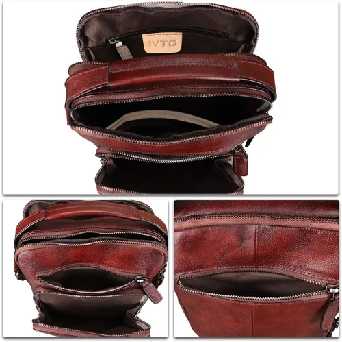 Vista 7 de Genuine Leather Messenger Bag for Men Small Purse Crossbody Shoulder Bags Satchel for Work Business