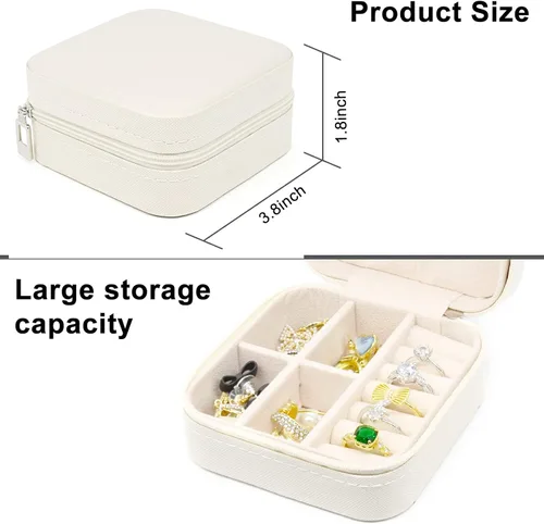 Vista 3 de KEINE MARKE Joyero pequeño estuche de joyería portátil de viaje para anillo dije aretes collar organizador de pulseras cajas de almacenamiento blanco