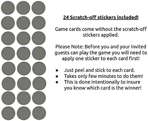 Vista 3 de What In My Diaper Scratch Off Game Cowboy 24 cartas - 1 ganador Juegos de baby shower Decoraciones Fiesta de pañales