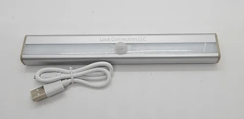 Vista 3 de Lock Connection® - 1 luz LED azul recargable activada por movimiento para gabinete. Pegar en cualquier lugar/10 LED sensor de movimiento