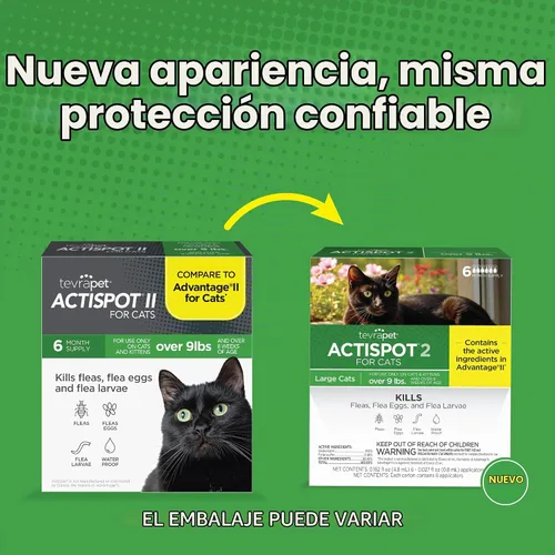 Vista 7 de TevraPet Actispot II Tratamiento de pulgas para gatos grandes de 9+ libras 6 dosis Poderosa prevención y control