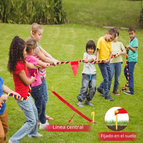 Vista 4 de Cuerda de tira y afloja para niños y adultos, césped al aire libre, reunión familiar, juegos de fiesta de cumpleaños, juegos de picnic al aire