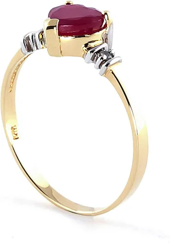 Vista 3 de Galaxy Gold GG Anillo de oro macizo de 14 k de 1.03 quilates con diamantes de rubí 4345