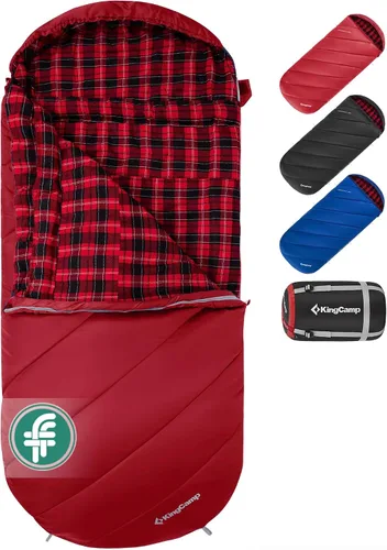 Vista 13 de KingCamp Sleeping Bag for Adults Big & Tall 100% Flannel Sleeping Bag