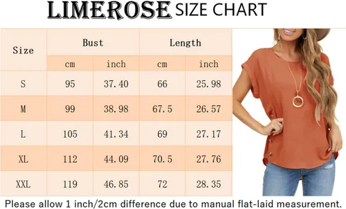 Vista 5 de Limerose Camiseta de manga corta para mujer, cuello redondo, botones laterales, estilo casual, holgada
