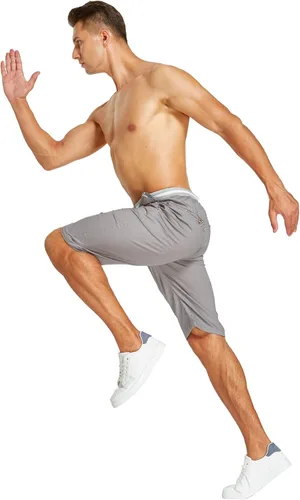 Vista 12 de JustSun Pantalones cortos para hombre, estilo casual, de algodón, con cintura elástica y bolsillos Negro