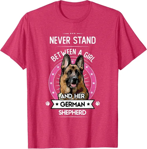 Vista 10 de Never Stand Between A Girl and Her German Shepherd T-Shirt Asphalt Grey
