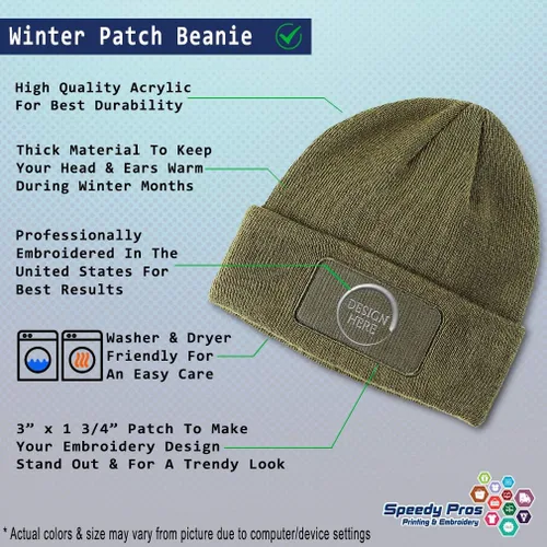 Vista 2 de Patch Beanie for Men & Women I (Love) Sumo Red Heart Sports Lovers Martial Arts Sumo Winter Hats Acrylic Skull Cap Hats 1 Size Olive Green