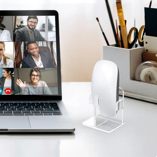 Vista 5 de kwmobile Soporte de escritorio vertical con Bluetooth para mouse compatible con Apple Magic Mouse 1 / Magic Mouse 2 / Logitech Pebble Wireless Stand