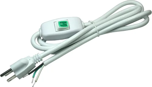 Vista 4 de Cable de alimentación de repuesto resistente de calibre 18 y 3 clavijas de 6 pies con interruptor de encendido/apagado Luz indicadora verde