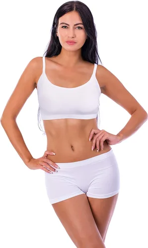 Vista 5 de Blulu Mini camisola brasier acolchado inalámbrico con correas ajustables para mujeres y niñas