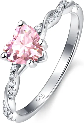 Vista 19 de Yaresul Anillo de promesa de corazón de 1.25 quilates para mujer, anillos Plata de ley 925 de zafiro creado