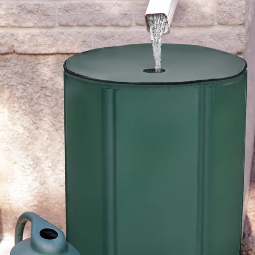 Vista 2 de S AFSTAR Barril de lluvia plegable, tanque de almacenamiento plegable para recolección de agua, resistente a la intemperie, contenedor de lluvia