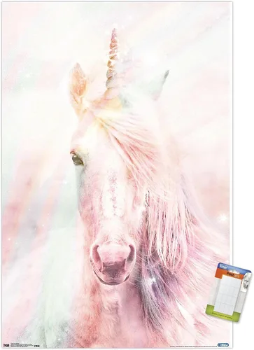 Vista 11 de Trends International Póster de pared de unicornio rosa, 14.725 x 22.375 pulgadas, versión enmarcada de madera de granero Versión enmarcada Barnwood