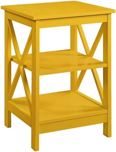 Vista 8 de Convenience Concepts Oxford Mesa Final de 15.75" - Mesa moderna de sala de estar con estantes de almacenamiento, mesa auxiliar de noche transicional