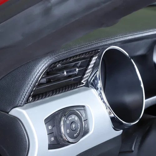 Vista 7 de RT-TCZ Cubierta de fibra de carbono para aire acondicionado, accesorios interiores para Ford Mustang 2015 2016 2017 2018 2019 2020 2021, 2