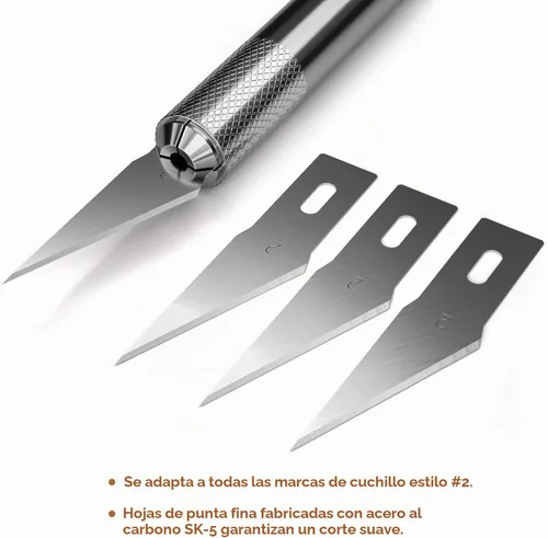 Vista 4 de Nicpro Juego de 120 cuchillas de hobby SK-5, repuesto de utilidad #2, herramienta de corte de repuesto con estuche de almacenamiento