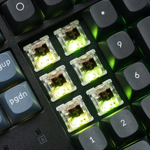 Vista 4 de Keychron K10 Pro Teclado mecánico inalámbrico personalizado, diseño 100% QMK programable Bluetoothcon cable RGB retroiluminado con interruptor
