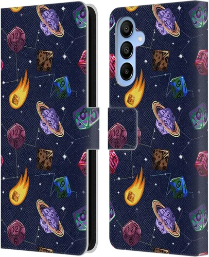 Vista 122 de Head Case Designs Officially Licensed Carla Morrow Colorful Space Dice Patterns Leather Wallet Case Compatible with Samsung Galaxy A07 4G