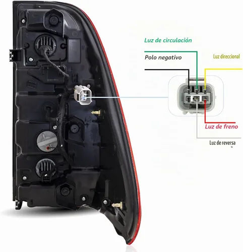 Vista 6 de VLAND Conjunto de luces traseras para Toyota Hilux 2015-2020 Base, Chasis, Doble Cab, SR, DLX (no para Tonka), lámpara trasera con DRL, señal
