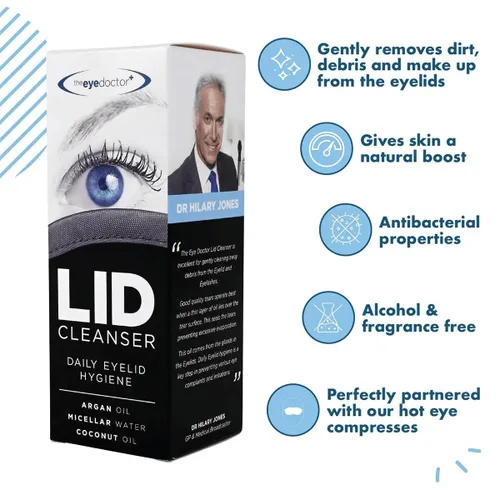 Vista 2 de The Eye Doctor Limpiador de párpados - Limpiador de párpados para eliminar residuos y maquillaje de párpados - Adecuado para ojos sensibles