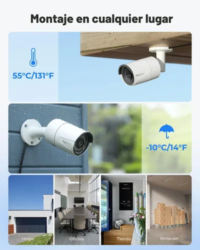 Vista 4 de REOLINK Sistema de cámara de seguridad para el hogar de 16CH 5MP, 8 cámaras IP PoE con cable para exteriores con detección
