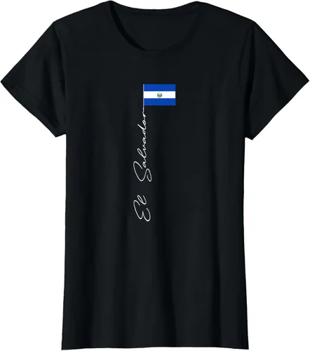 Vista 37 de Camiseta patriótica con bandera de El Salvador, Negro