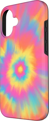 Vista 2 de Funda de diseño abstracto de remolino de arco iris colorido Tie Dye para iPhone 16