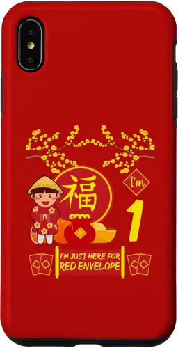 Vista 11 de iPhone 16 1 Año viejo Niños Año Nuevo Chino Decoración Rojo Sobre Caso