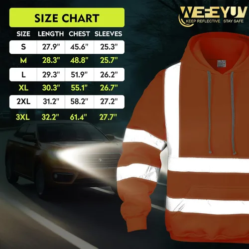 Vista 5 de wefeyuv Hi Vis - Sudaderas de visibilidad reflectante de color liso para hombre