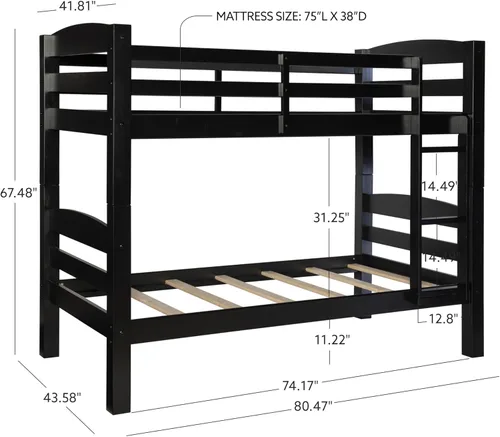 Vista 3 de Powell Furniture Levi Litera, color negro