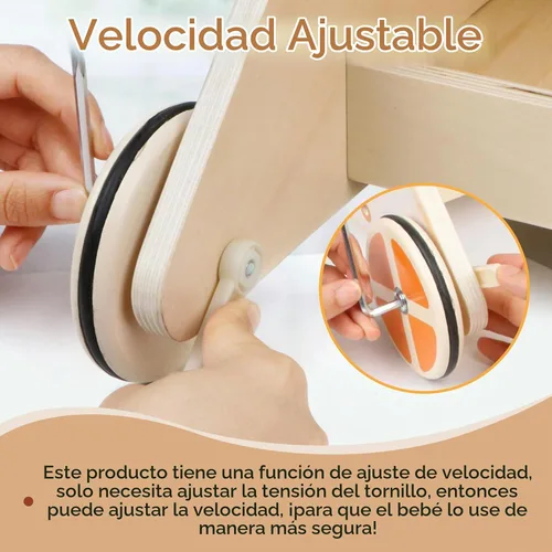Vista 5 de Andador de madera del bebé con el andador del bebé de la altura ajustable