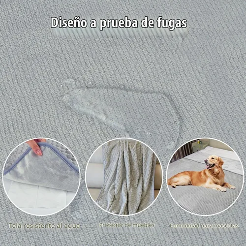 Vista 3 de Ahinahwap Manta resistente al agua para cama, sofá, manta para gatos y perros, impermeable, lavable, protector de muebles pequeño y acogedor