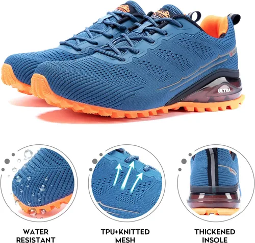 Vista 5 de Kricely Tenis de correr para hombre, para caminar, senderismo, tenis para hombre, tenis cruzado, tenis al aire libre, calzado casual