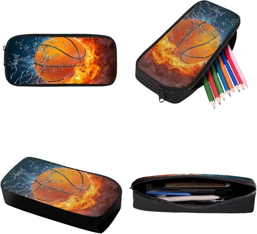 Vista 168 de FOR U DESIGNS Fuego baloncesto impreso niños escuela mochilas viaje mochila libro bolsa