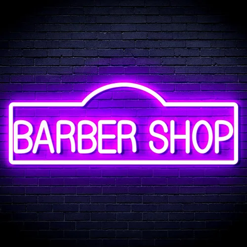 Vista 18 de ADVPRO Señal de neón LED de silicona flexible de Barber Shop - rojo y azul - st16s42-fnu0358-rb