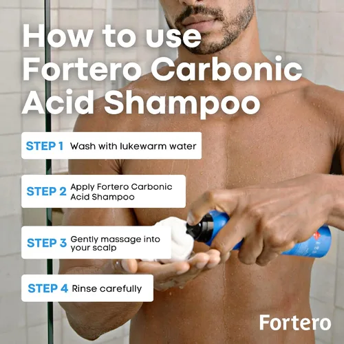 Vista 5 de Champú Fortero de ácido carbónico - Promueve el crecimiento del cabello saludable, más completo y grueso para hombres, fórmula antiadelgazamiento