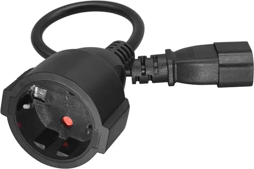 Vista 4 de Toptekits IEC 320 C14 a Europa Schuko hembra enchufe de cable de alimentación corto, Europa CEE7/7 Schuko Socket a C14 Enchufe 220v Cables