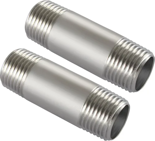 Vista 9 de Beduan Accesorios de tubería de acero inoxidable, 1" NPT x 1" NPT rosca macho, niple de 2" de longitud para tubería fundida