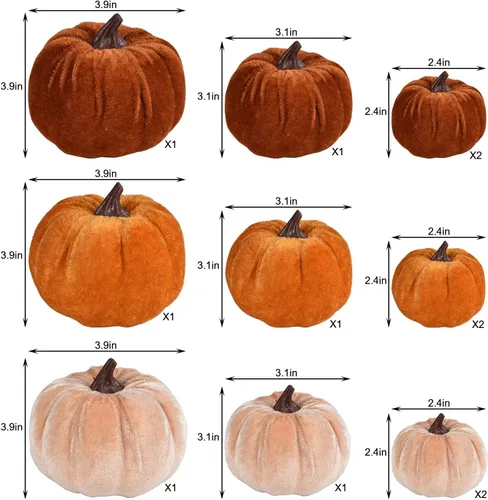 Vista 7 de DearHouse 12 calabazas artificiales, cosecha de arce, decoración de otoño, cosecha de Acción de Gracias, decoración del hogar (naranja)