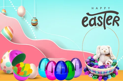 Vista 4 de The Dreidel Company Huevos de Pascua rellenables (paquete de 12) de colores metálicos brillantes con bisagra, huevos de Pascua de plástico a granel
