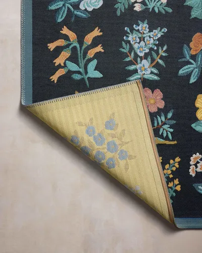 Vista 6 de Loloi Rifle Paper Co. Colección Perennial Wildflower PRN-03 Negro/Azul Marino 2'-5" x 3'-11" Alfombra Decorativa Interior/Exterior