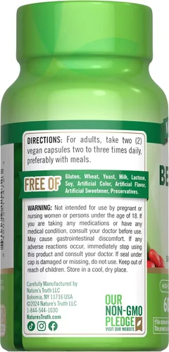 Vista 7 de Nature's Truth Berberina HCl 500mg 60 Cápsulas de extracto de agracejo