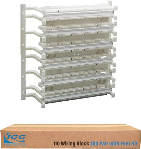 Vista 11 de ICC 110 pies de bloque de cableado para 100 pares de bloques de cableado 110, soportes de soporte de montaje en pared, 1 par