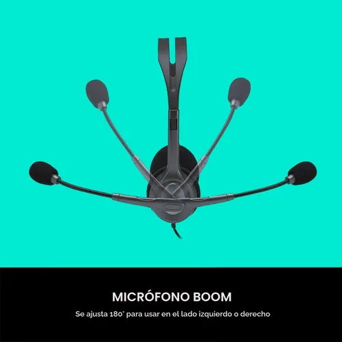 Vista 6 de Logitech - Audífonos estéreo H111. Auriculares con cable, conector de audio de 0.138 in, compatible con PC, Mac, laptop, teléfono inteligente