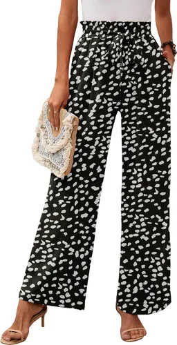 Vista 76 de Heymoments Wide Leg Pant for Women High Waist Trouser A01-negro