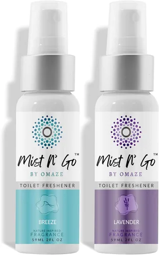 Vista 15 de Mist N' Go by Omaze - Aerosol de Baño de Viaje para Inodoro Eliminador de Olores - Aerosol de Inodoro de Viaje para Ambientador de Aire de Baño