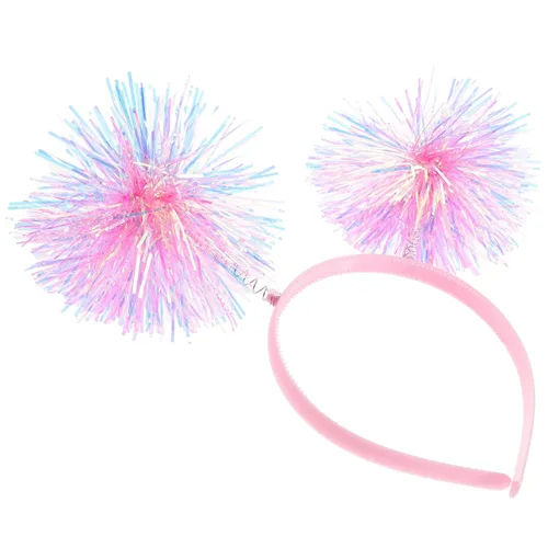 Vista 10 de minkissy Diadema con pompones, diadema de color Bopper, diadema de bola con antena para color azul