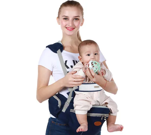 Vista 8 de Portabebés con Asiento de Cadera para Bebé, Taburete de Cintura para Niño Infante Pequeño con Correa Ajustable, Hebilla, Bolsillo, Interior Suave